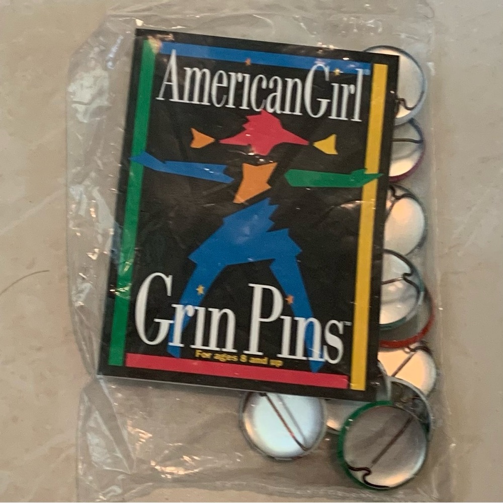 American Girl Grin Pins 1994 Sealed Bag 10 pin package collection Rare Find VTG - Picture 6 of 7